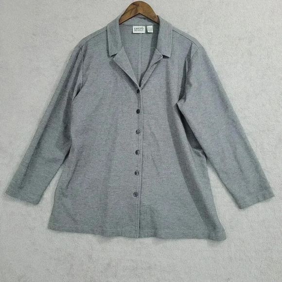 Chico's  Womens Button-Up Blazer Jacket 3/16 Gray 11PT - Picture 1 of 6